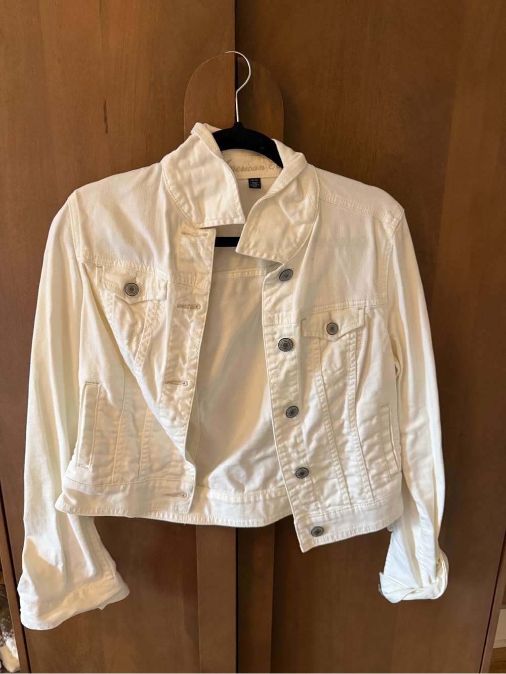 American Eagle Outfitters White Denim Jacket